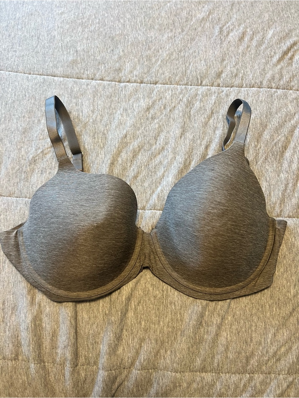 aerie Real Sunnie Full Coverage T-Shirt Bra in Heather Gray | 38DDD